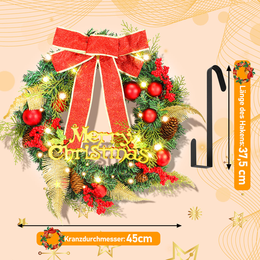 Sonnewelt Weihnachtskranz mit Beleuchtung