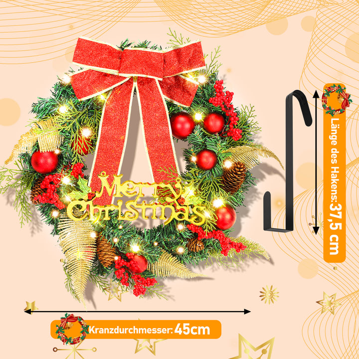 Sonnewelt Weihnachtskranz mit Beleuchtung