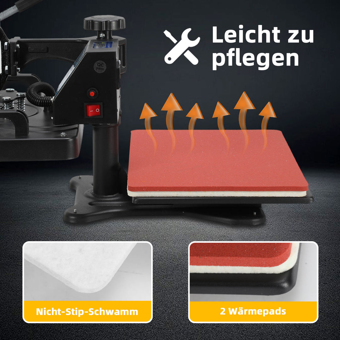 Sonnewelt Transferpresse Hitzepresse 8 IN 1 1250W