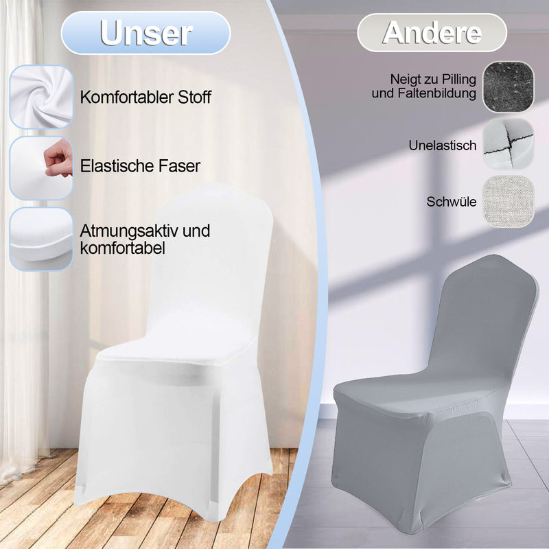 Sonnewelt Universell Stuhlhussen Elastik Weiß