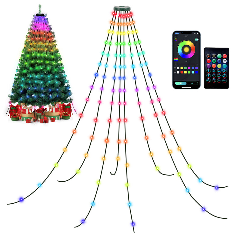 Sonnewelt Christbaumbeleuchtung mit APP-Kontrolle 160 LEDs IP67