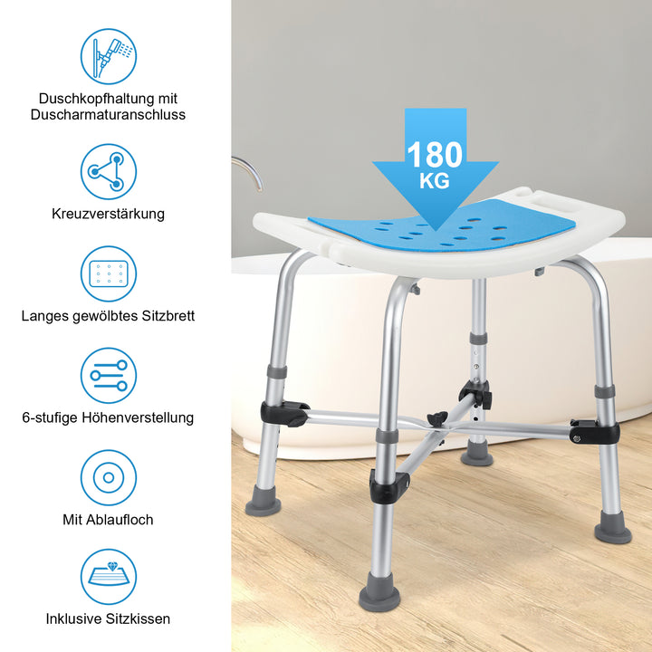 Sonnewelt shower stool shower chair with double reinforced crossbar