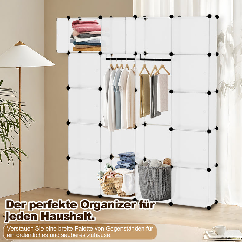 Sonnewelt Regalsystem Kleiderschrank Steckregal mit Türen
