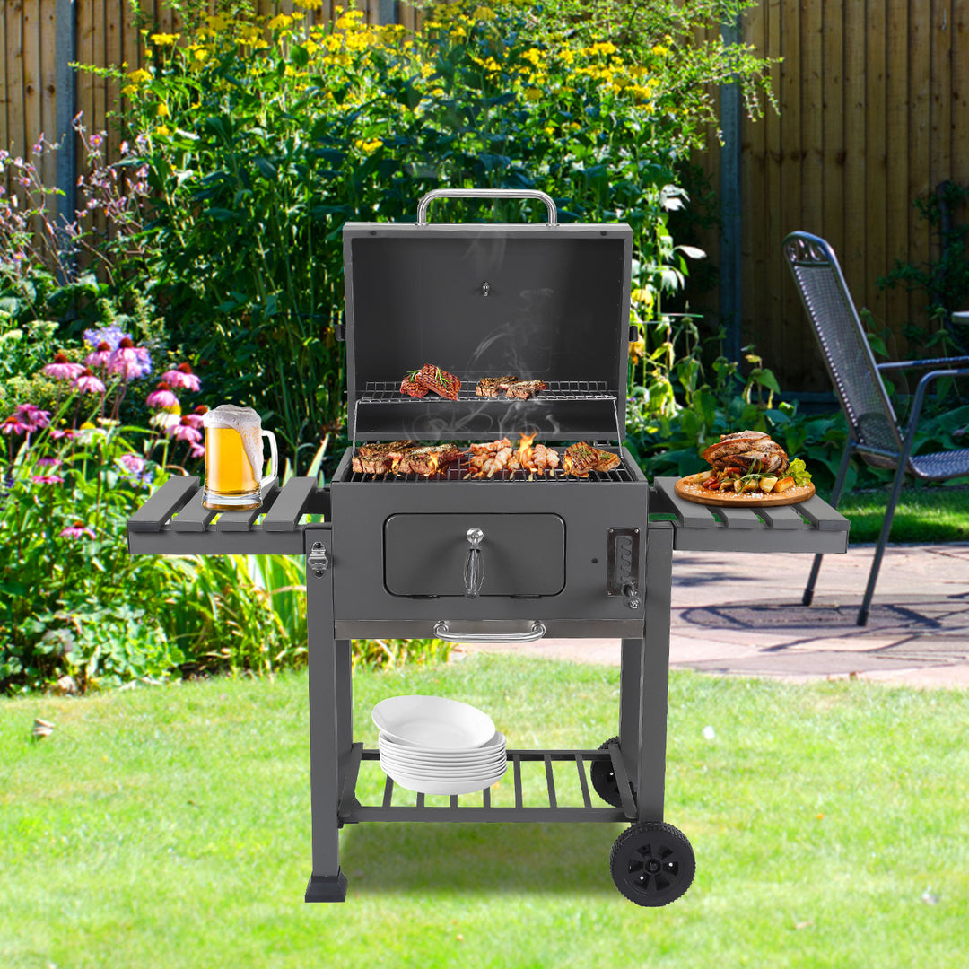 Sonnewelt Holzkohlegrill BBQ XXL Smoker mit Deckel