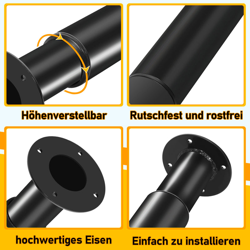 Sonnewelt 4er Set Tischbeine Metall Höhenverstellbar 71cm-110cm