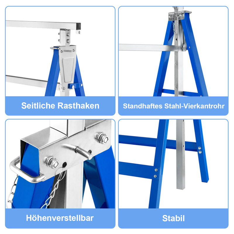 Sonnewelt 2x Gerüstbock Klappbock 7-fach höhenverstellbar