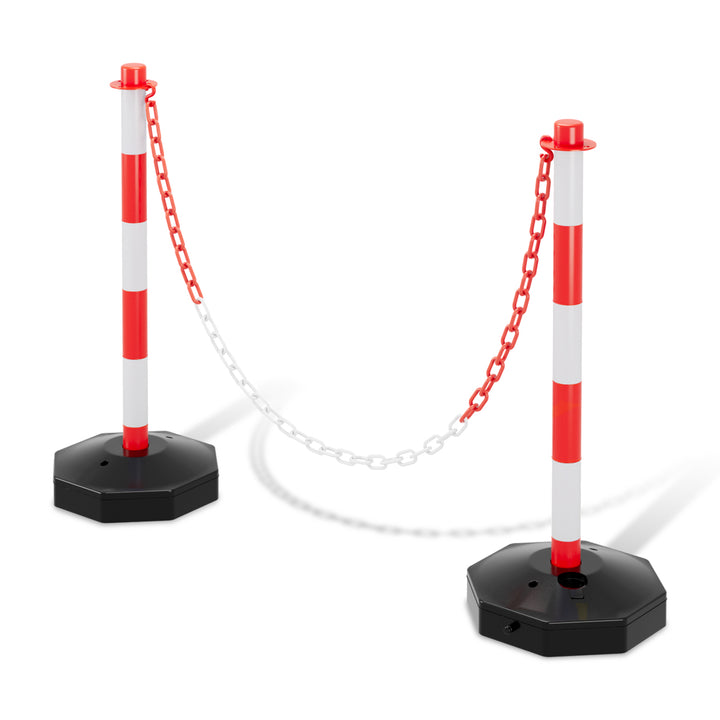 Sonnewelt 2X Absperrpfosten Kettenpfosten Kunststoff 1,4 m