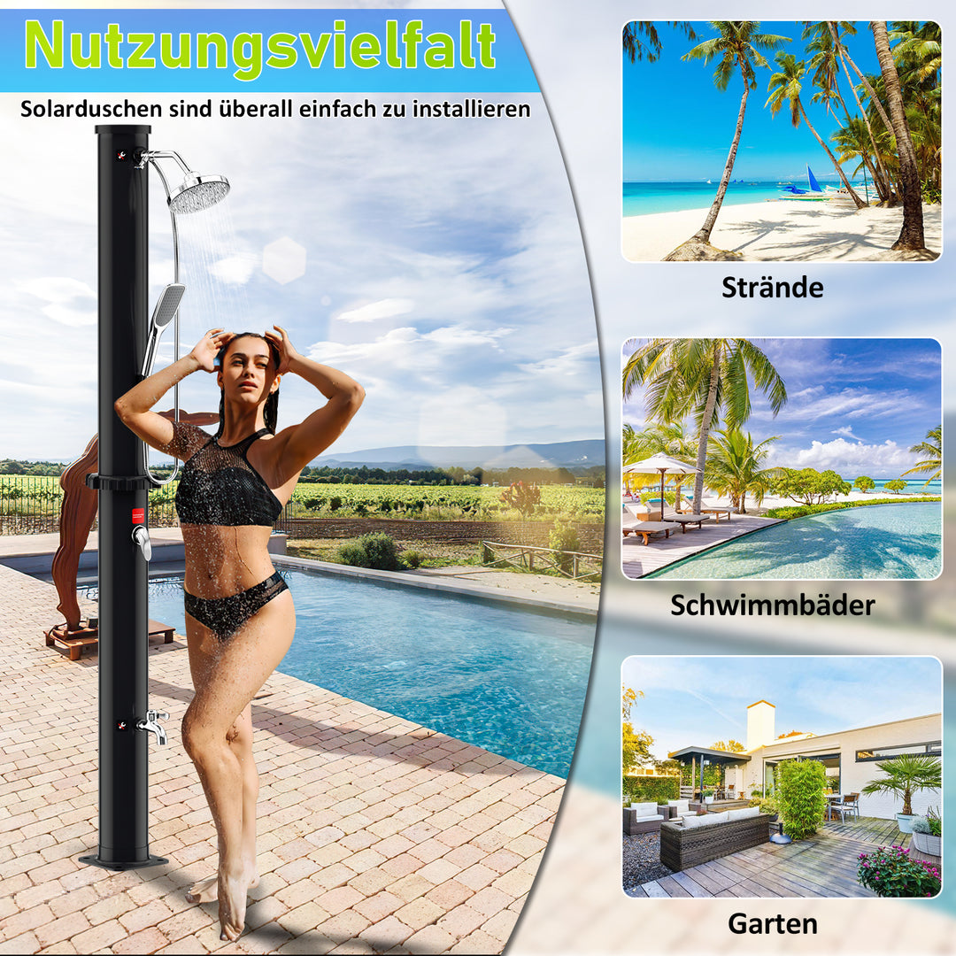 Sonnewelt 20L Solardusche mit Duschkopf Inkl Schutzhaube und Handbrause