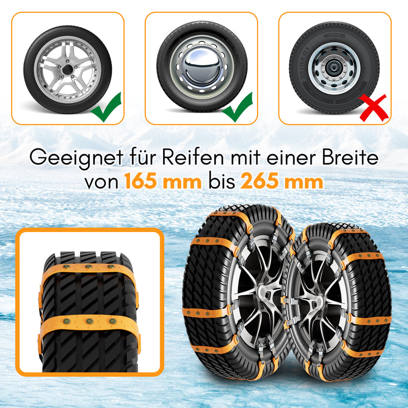 Sonnewelt Schneeketten Ketten Notfall Anti-Rutsch 10 Stück