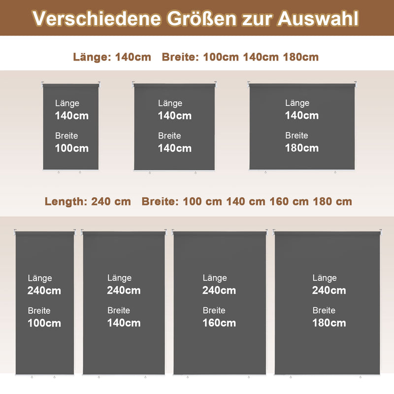 Sonnewelt Senkrechtmarkise AußenRollo Dunkelgrau/Hellgrau