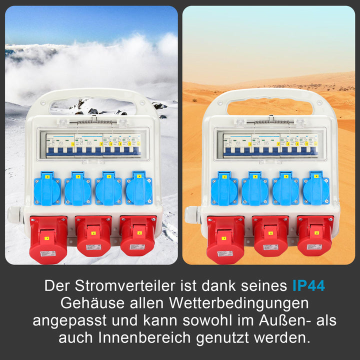 Sonnewelt power distributor 2 x CEE 16A 400V + 1 x CEE 32A 400V + 4 x 230V 5-pin