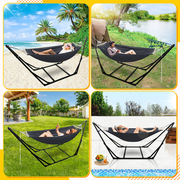 Sonnewelt Hängematte mit Gestell Klappbar mit Tragetasche