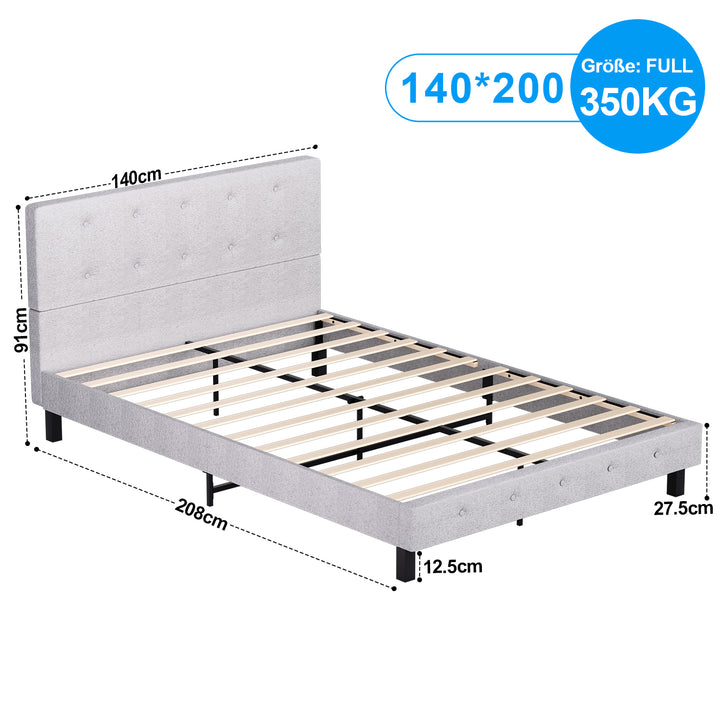 Sonnewelt upholstered bed frame with headboard soft fabric