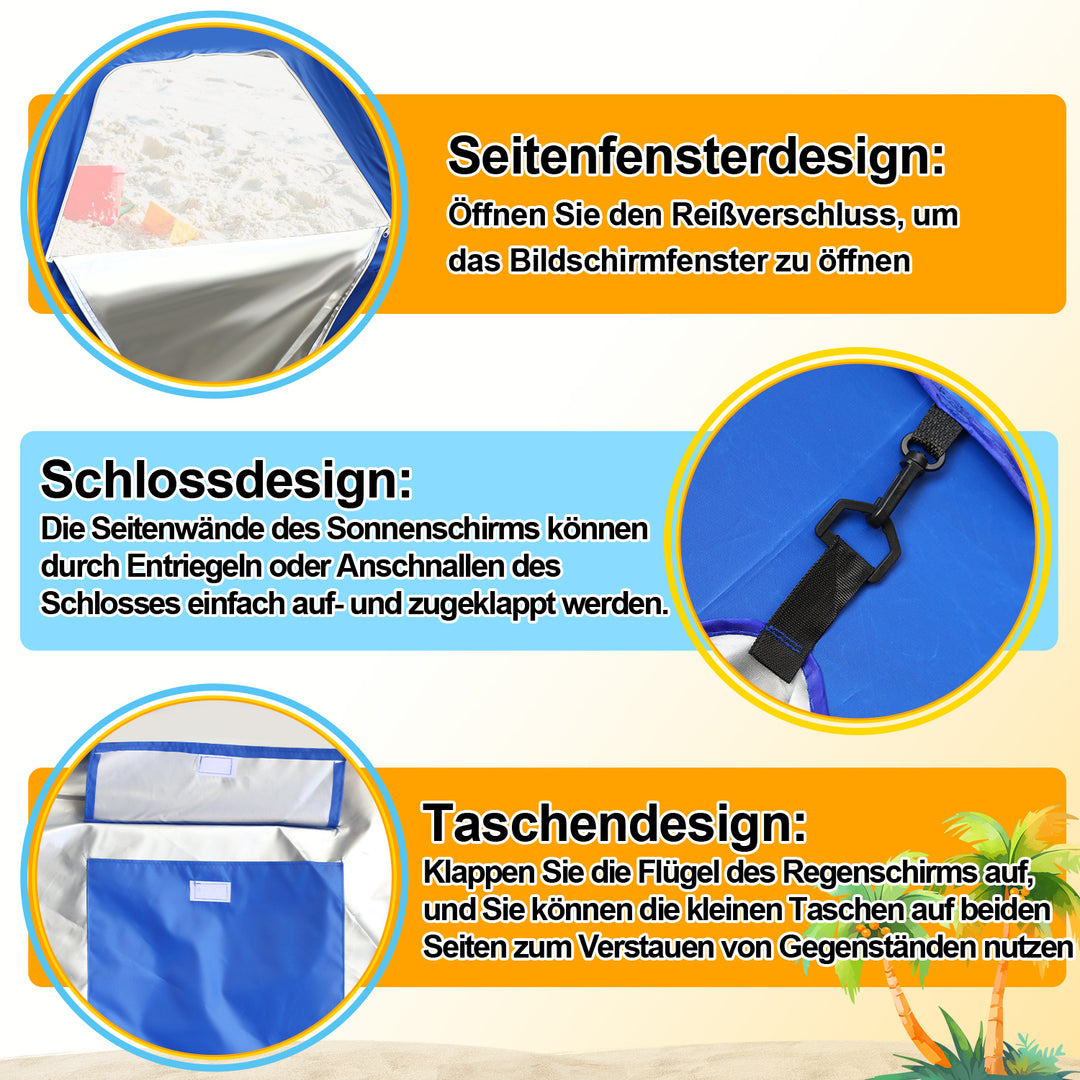 Sonnewelt parasol with side wall 210cm