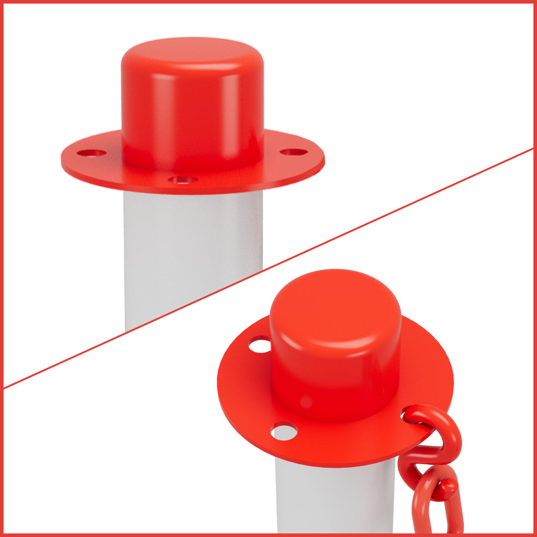 Sonnewelt 2X Absperrpfosten Kettenpfosten Kunststoff 1,4 m