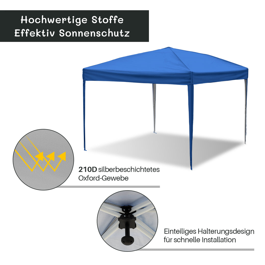 Sonnewelt Pop-Up Pavillon Gazebo mit Zentralverriegelung 3x3m