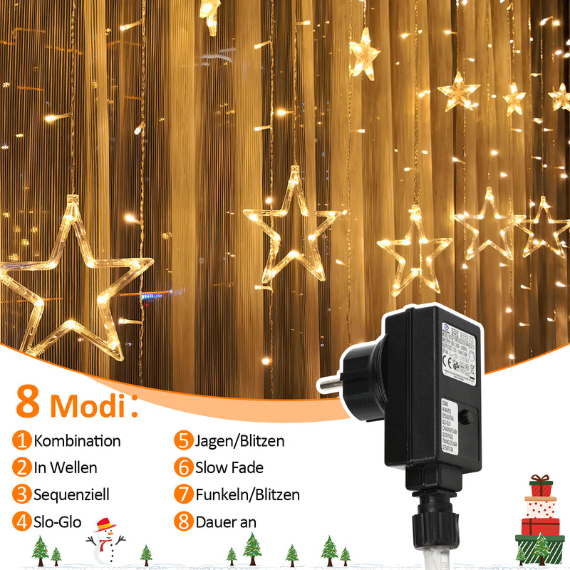 Sonnewelt Star LED Lichterkette Lichtervorhang