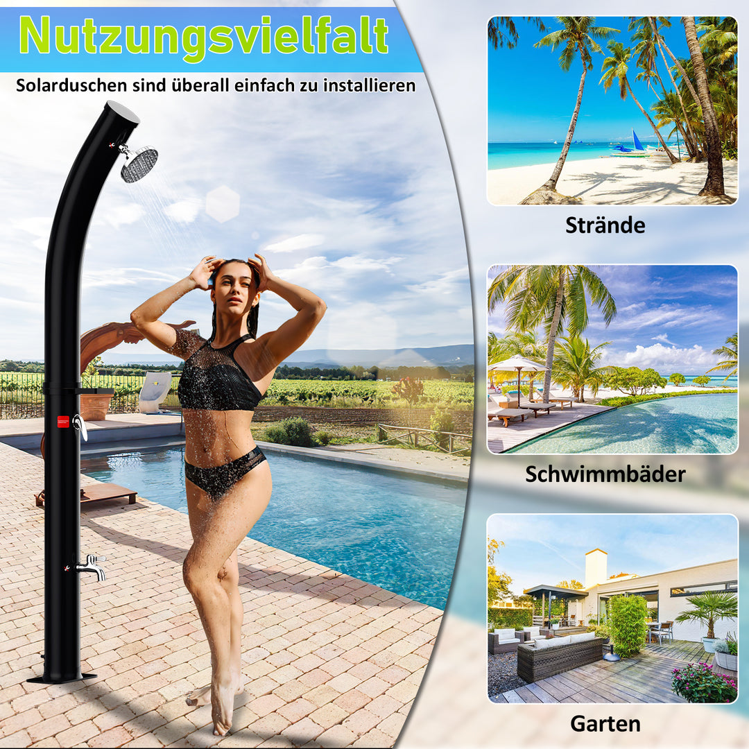 Sonnewelt 20L Solardusche Curve mit Regenduschkopf und Schutzhaube