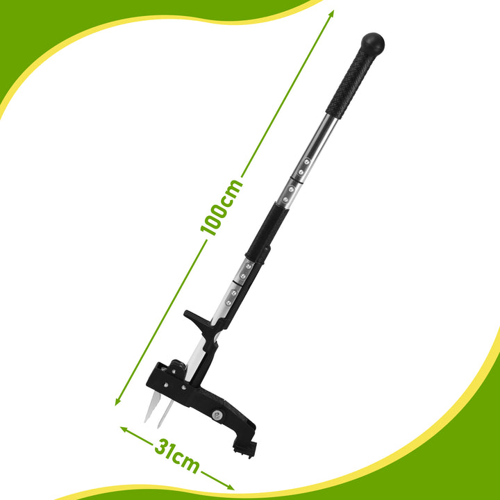 Sonnewelt Unkrautstecher Löwenzahnstecher mit Stiel,Auswerfer und Fußpedal