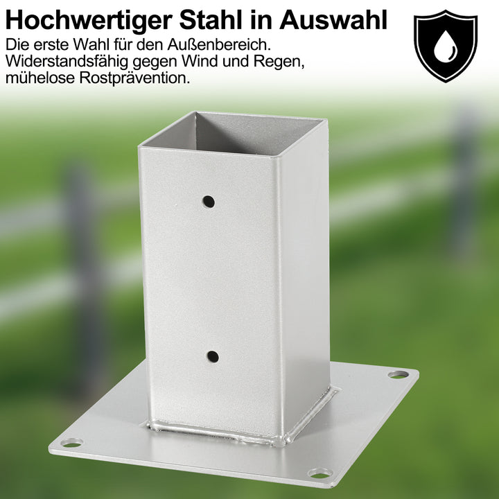 Sonnewelt Pfostenträger Aufschraubhülse Feuerverzinkt 4er Set 70-120mm
