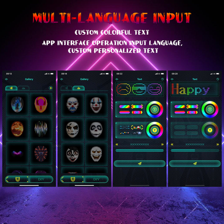 Sonnewelt LED Maske Party Halloween APP-Steuerung