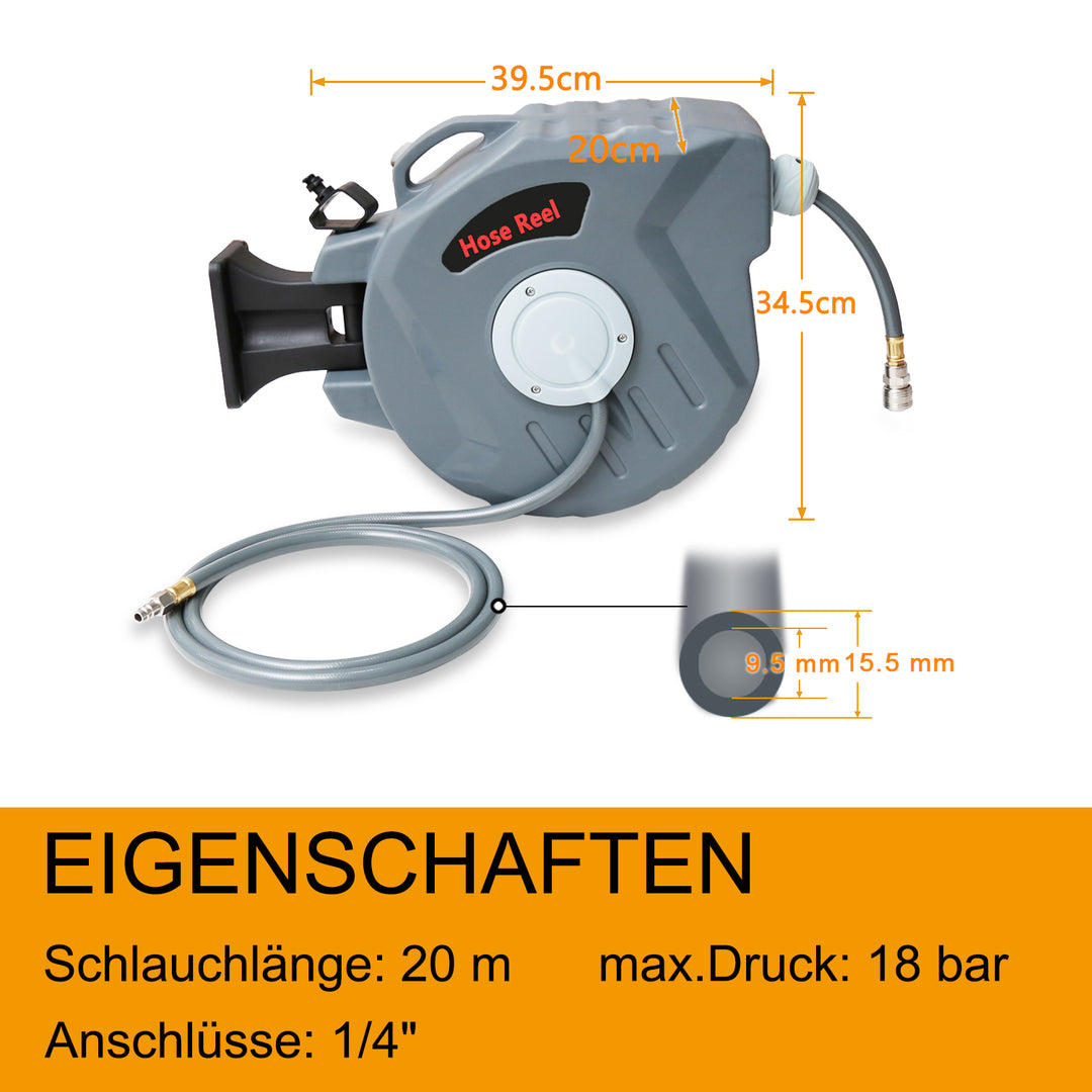Sonnewelt Druckluftschlauch Aufroller automatisch 10-30m