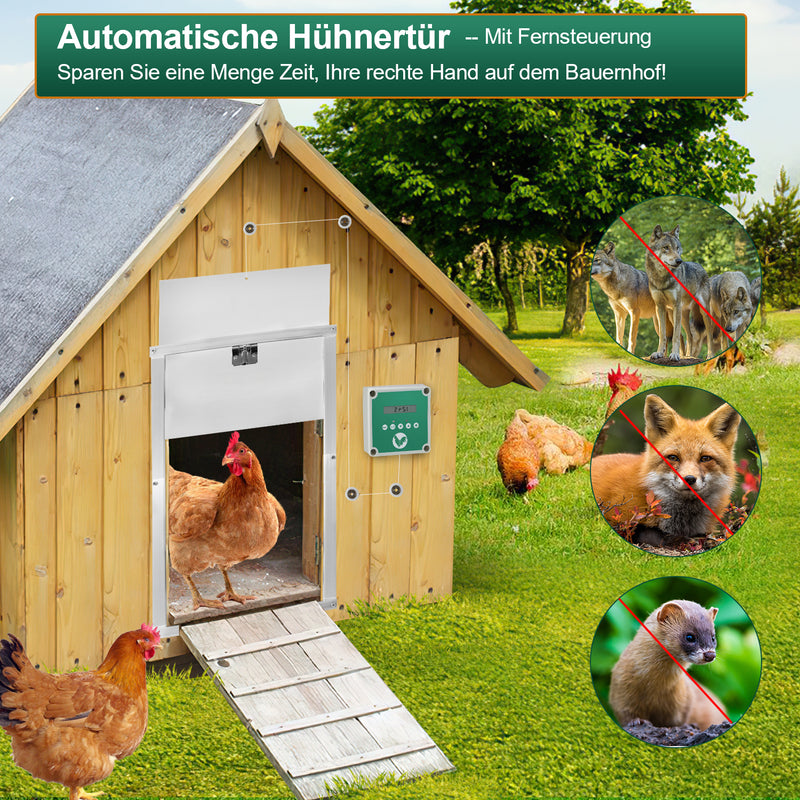 Sonnewelt Automatische Hühnertür Flüssigkristallanzeige mit Lichtsensor und Zeitsteuerung