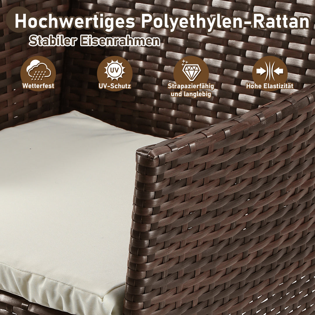 Sonnewelt Polyrattan Sitzgruppe Gartenmöbel Set