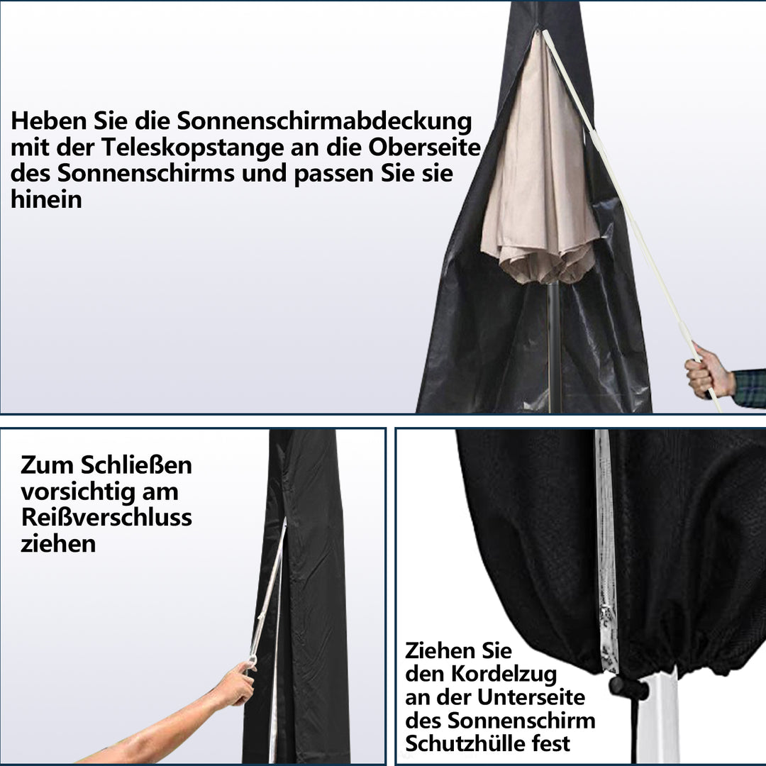 Sonnewelt Sonnenschirm Schutzhülle Abdeckung mit Stab