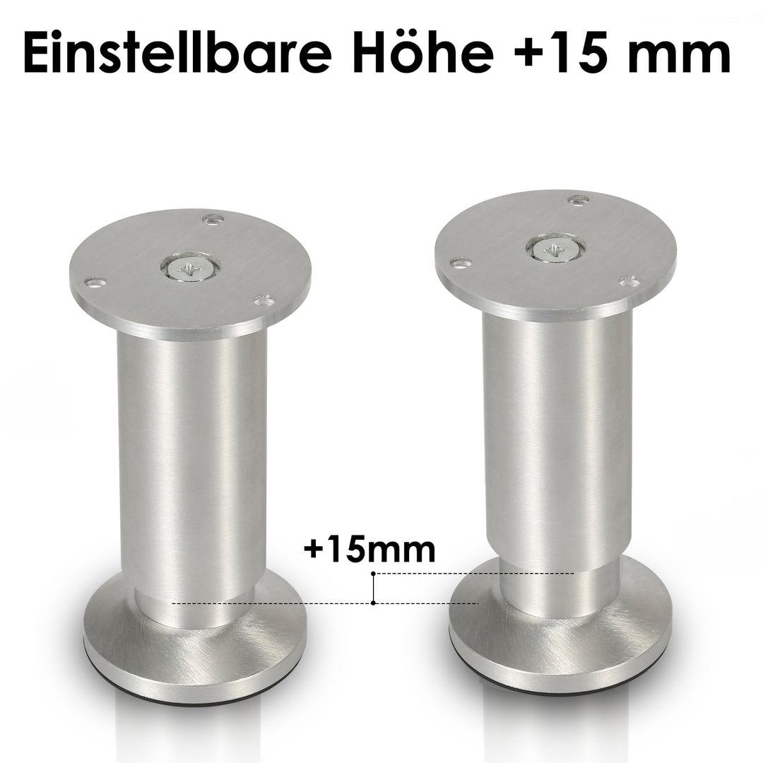 Sonnewelt 4er Set Möbelfüße Aluminium Höhenverstellbar