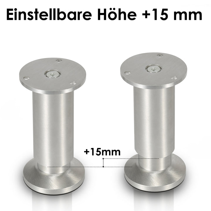 Sonnewelt 4er Set Möbelfüße Aluminium Höhenverstellbar