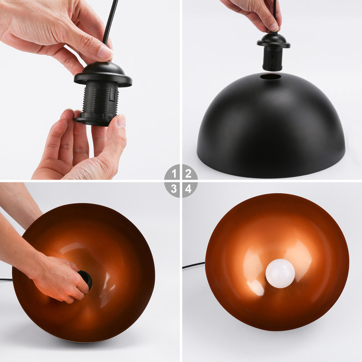 Sonnewelt Retro Lampenschirm aus Metall 2 Stück