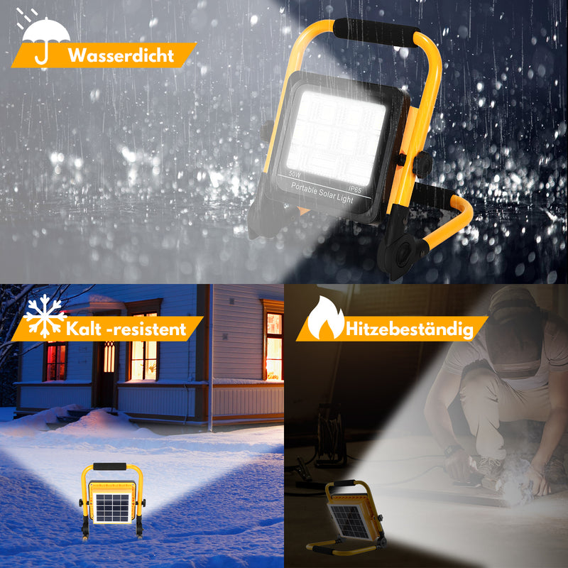 Sonnewelt LED Akku Fluter Baustrahler Solar 50W/100W