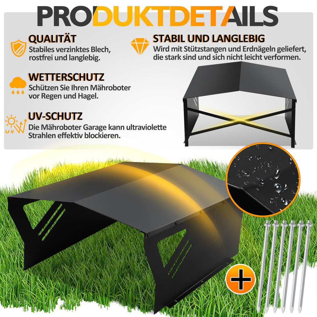 Sonnewelt Mähroboter Garage für Rasenmähroboter Verzinktem