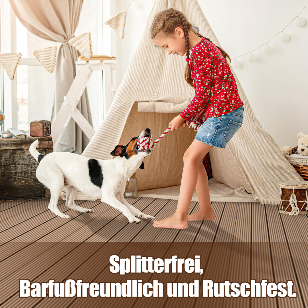 Sonnewelt WPC Terrassenfliesen Klickfliese 30x60cm 6stk