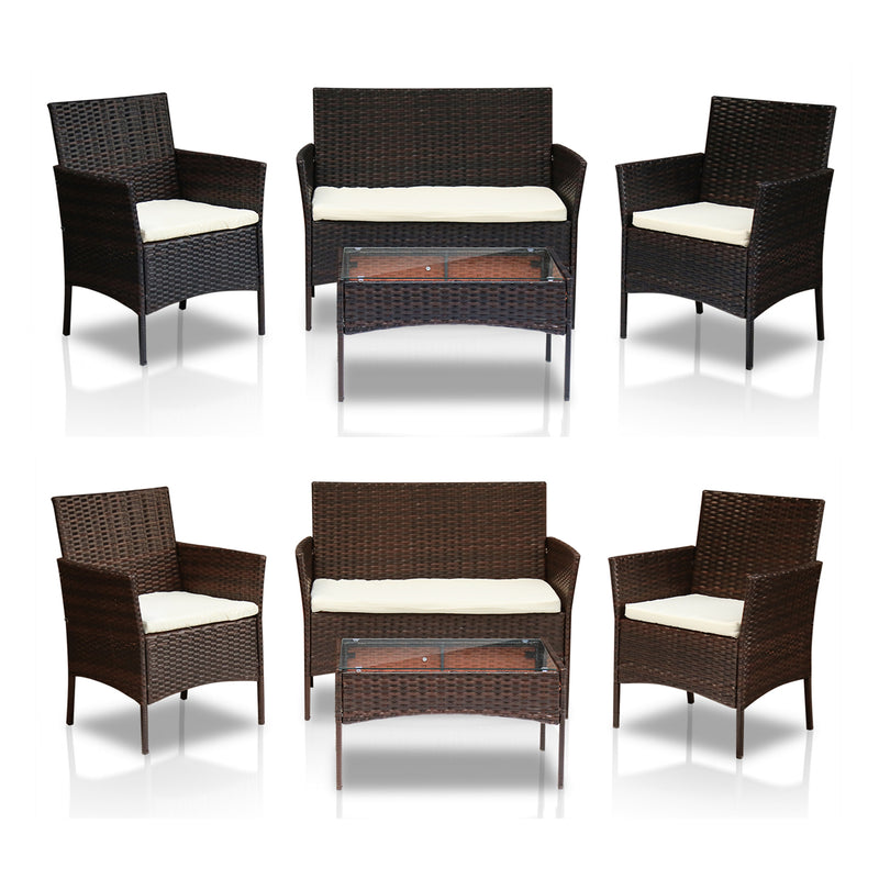 Sonnewelt Polyrattan Sitzgruppe Gartenmöbel Set