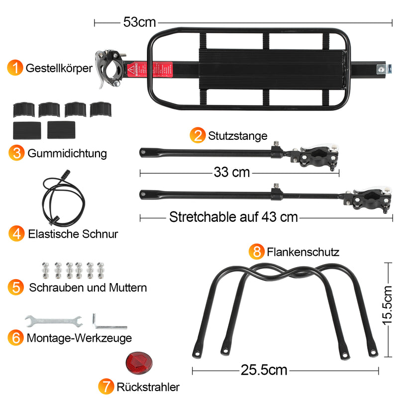 Sonnewelt Fahrrad Gepäckträger Universal für 24-29 Zoll