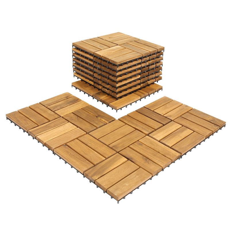 Sonnewelt wooden tiles 30x30cm 12 slatted tiles (11 pieces)