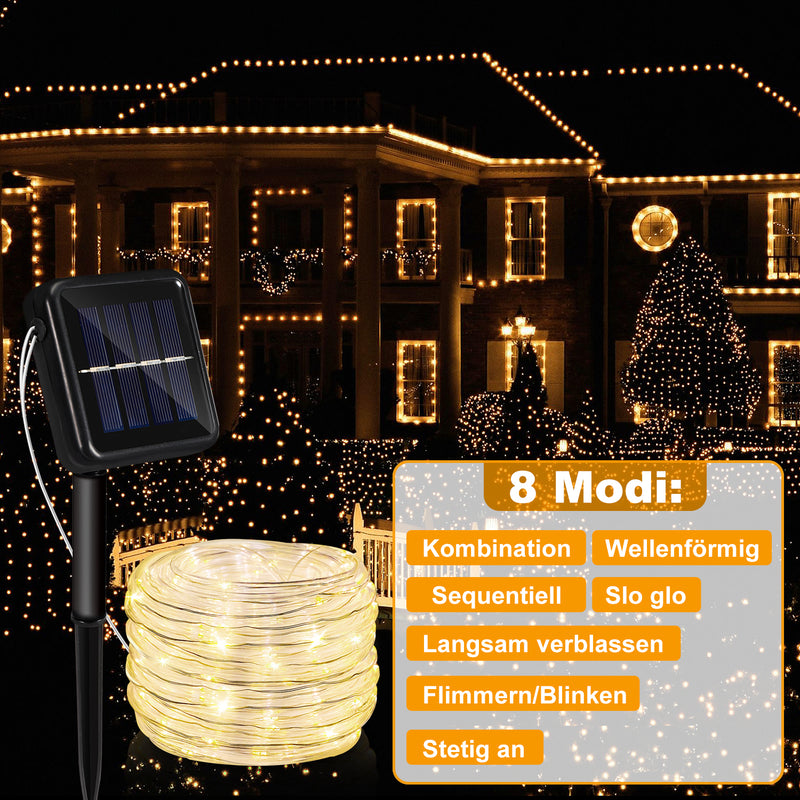 Sonnewelt Solar LED Lichterkette Aussen IP65