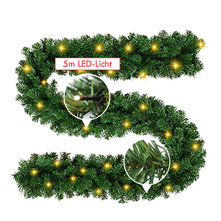 Sonnewelt Weihnachtsgirlande mit 100 LEDs 5m