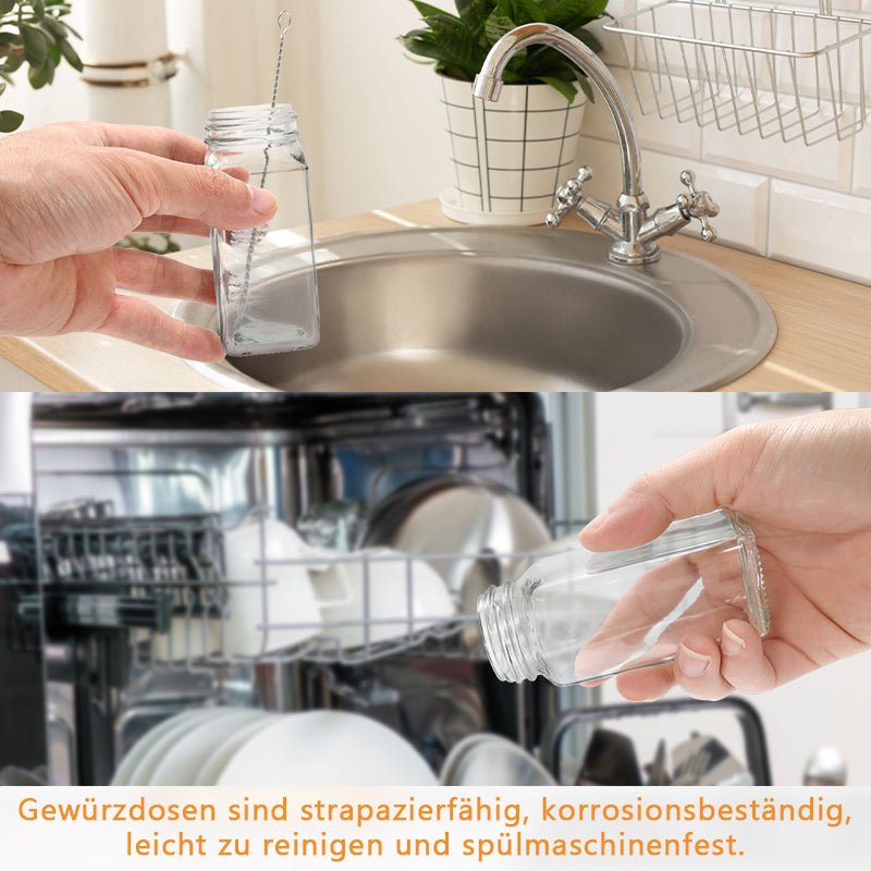 Sonnewelt Drehdeckel Gewürzflasche Gewürzkörnerbehälter 12 Stück