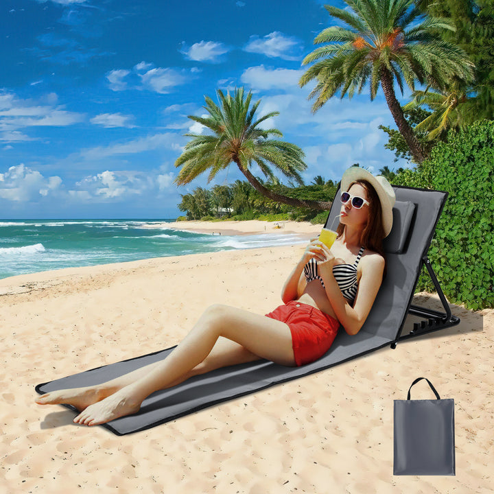 Sonnewelt Beach Loungers Portable Beach Mat with Adjustable 5-Level Height