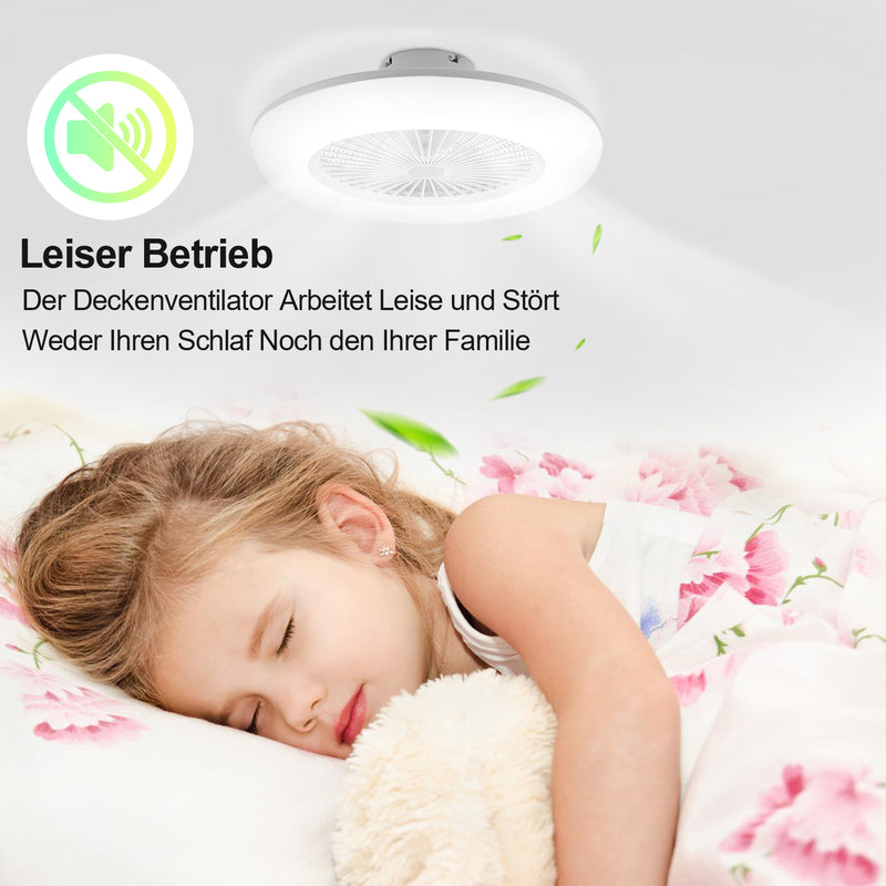 Sonnewelt Deckenventilator mit Beleuchtung 80W Dimmbar