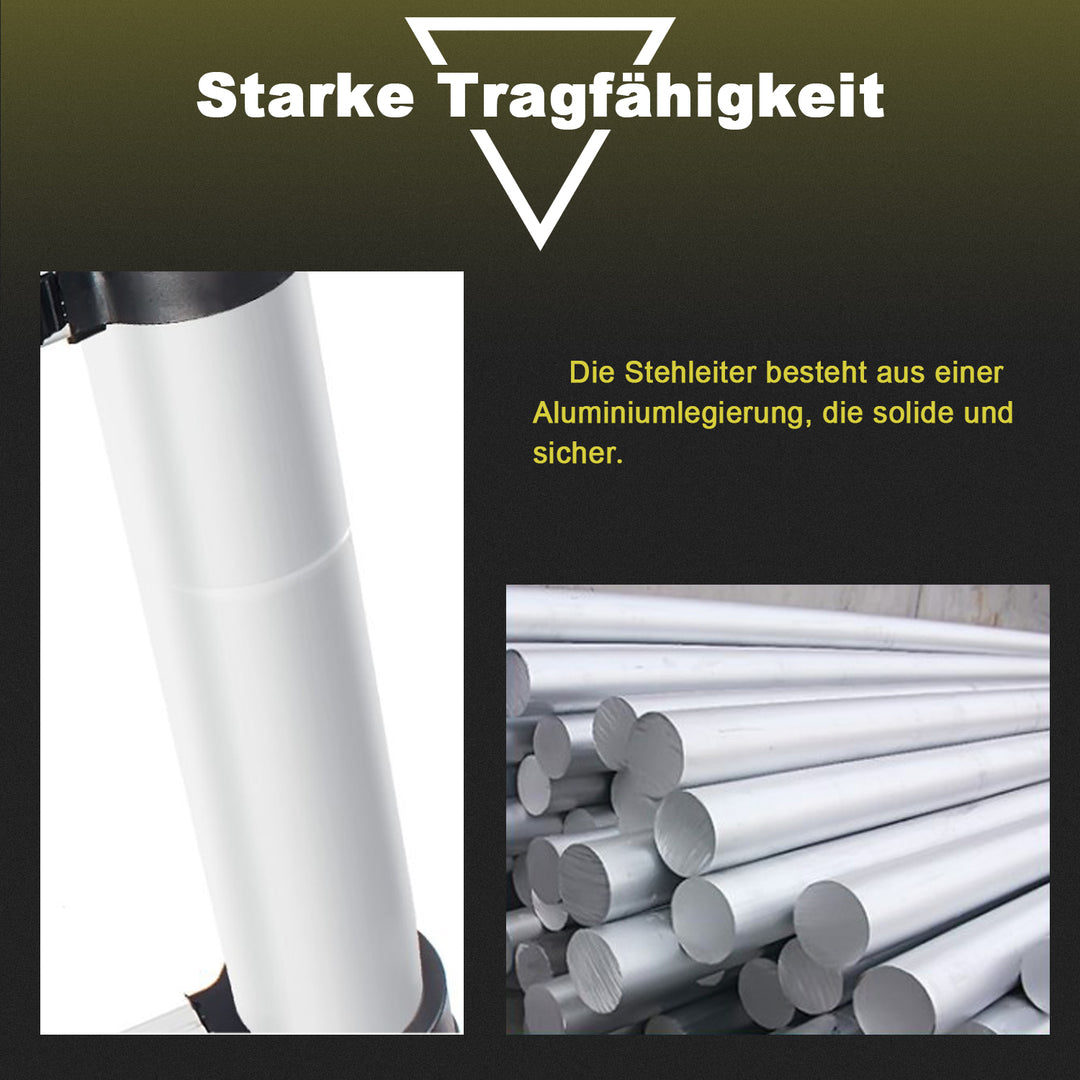 Sonnewelt Teleskopleiter Aluminium Belastbarkeit bis zu 150kg 2.6m-5m