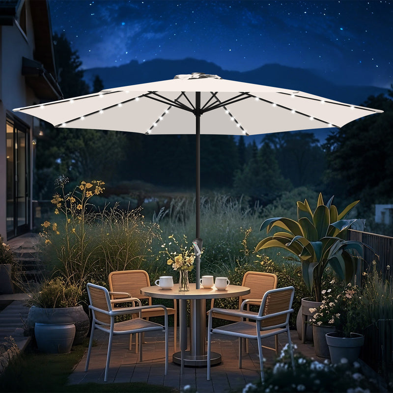 Sonnewelt Sonnenschirm 3.5m mit LED Solar Garten