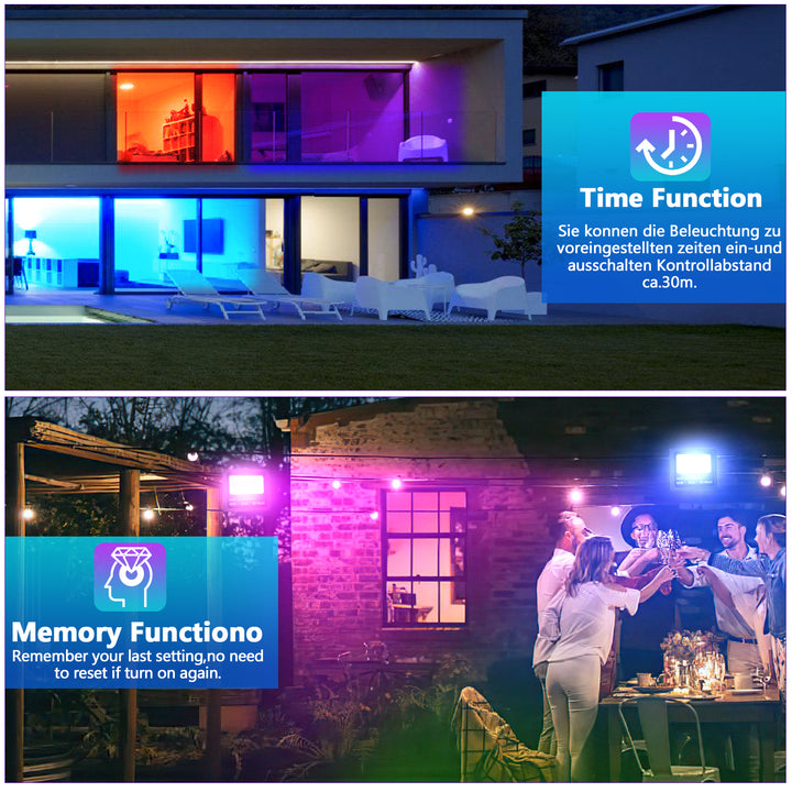 Sonnewelt RGB LED Strahler 50W 2 Stück Bluetooth APP-Steuerung