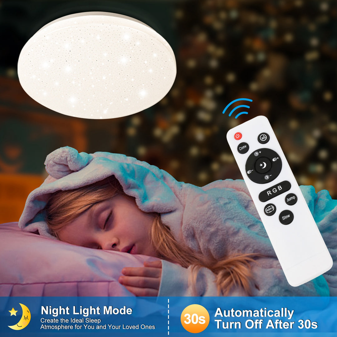 Sonnewelt 24W LED Deckenleuchte RGB mit Sternenhimmel-Effekt