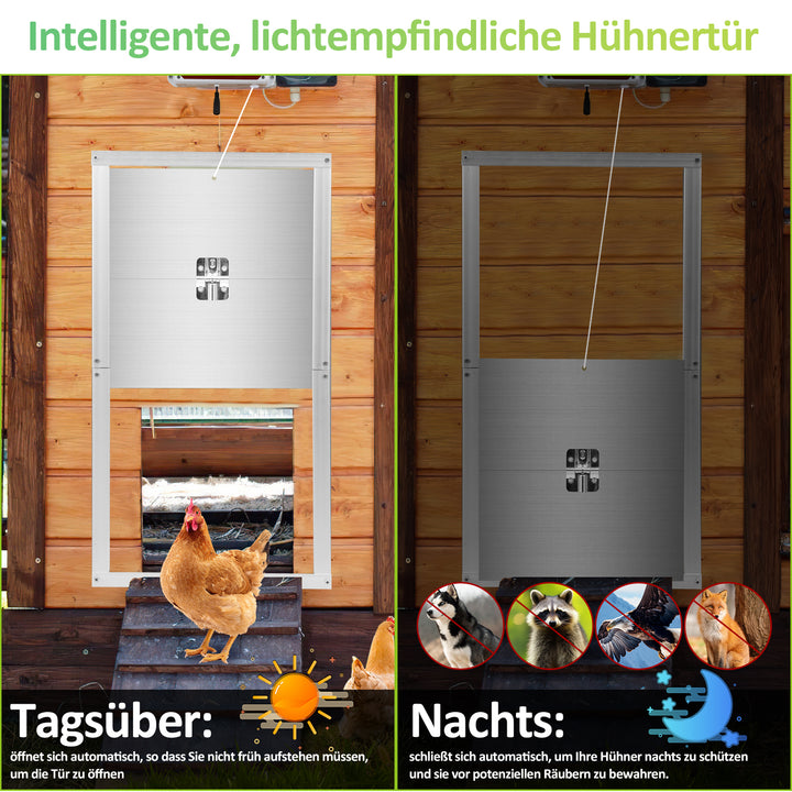 Sonnewelt Automatic Chicken Flap with Light Sensor, Timer, LED Display