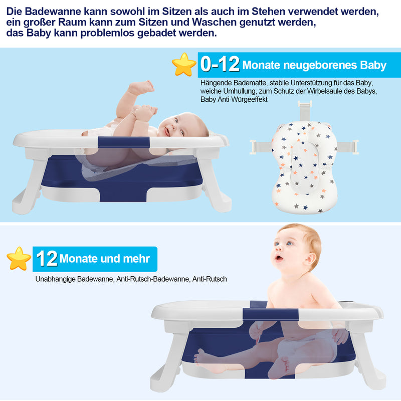 Sonnewelt Baby Badewanne Faltbare mit Thermometer