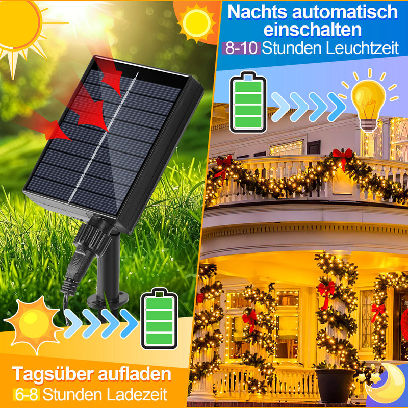 Sonnewelt Solar Lichterkette mit Fernbedienung 30m-100m